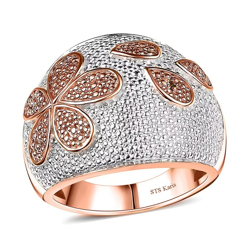 Karis Natural Champagne Diamond Accent Star Fish Ring in 18K RG Plated - Picture 2 of 5